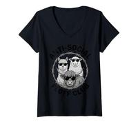 Femme Club Anti-Peluche Amusant Animal de la Ferme au Design introverti T-Shirt avec Col en V