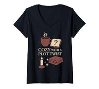 Femme Club de lecture Babes Smut Gossip Wine Fiction Booktok Vibes T-Shirt avec Col en V