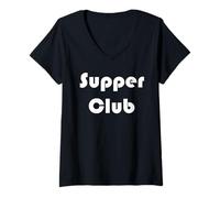 Femme Club de souper T-Shirt avec Col en V