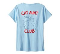 Femme Club des Tantes À Chats Adore Les Chats dans Le Dos T-Shirt avec Col en V