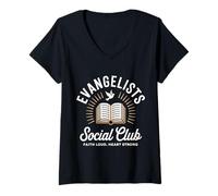 Femme Club Social évangéliste T-Shirt avec Col en V