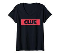 Femme Cluedo Clue Logo T-Shirt avec Col en V
