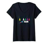 Femme Cluedo One Down Clue T-Shirt avec Col en V
