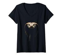 Femme Cobra Head Wild Jungle Reptile Serpent Art T-Shirt avec Col en V
