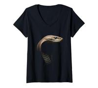 Femme Cobra Head Wild Jungle Reptile Serpent Art T-Shirt avec Col en V