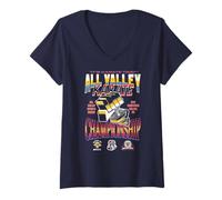 Femme Cobra Kai All Valley Karate Championship Vintage TV Show T-Shirt avec Col en V