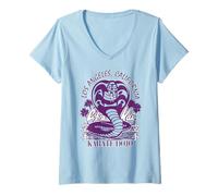 Femme Cobra Kai Front and Back LA Karate Dojo TV Show T-Shirt avec Col en V