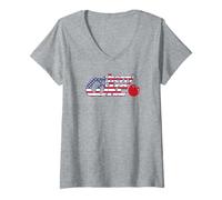 Femme Coca-Cola American Flag Cherry Coke Logo Fill T-Shirt avec Col en V