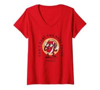 Femme Coca-Cola Cartoon Can't Beat The Real Thing Retro Logo T-Shirt avec Col en V