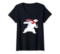 Femme Coca-Cola Christmas Polar Bear T-Shirt avec Col en V