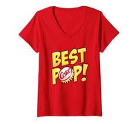 Femme Coca-Cola Classic Best Pop! Cap Vintage Big Chest Text Logo T-Shirt avec Col en V
