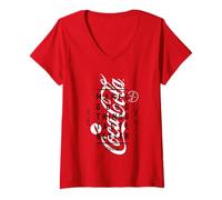 Femme Coca-Cola Have A Coke Makes Good Things Taste Better Logo T-Shirt avec Col en V