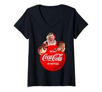 Femme Coca-Cola Original Christmas Advertisement T-Shirt avec Col en V