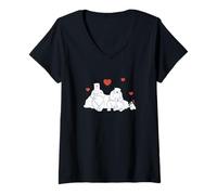 Femme Coca-Cola Polar Bears and Penguin Love Coke Big Chest Logo T-Shirt avec Col en V