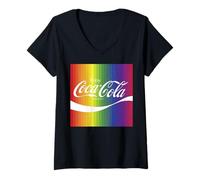 Femme Coca-Cola Pride Rainbow Spectrum Logo Box Up T-Shirt avec Col en V
