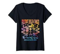 Femme Cocktail de la démocratie Social Club Social de Foxtrot T-Shirt avec Col en V