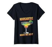 Femme Cocktail Margaritas Made Me Do It Tequila Lime T-Shirt avec Col en V