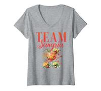 Femme Cocktail sangria pour barman pour enterrement de vie de jeune fille T-Shirt avec Col en V