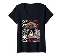 Femme Code d'activation du système Sci FI Cyber Ops 700 T-Shirt avec Col en V