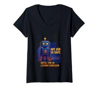 Femme CODERS ET TECHNOTES AI ROBOTS CODERS ENTÉRISSANTS TECH T-Shirt avec Col en V