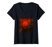 Femme Coeur Selfie Zombies Apocalypse Humour Funny Halloween T-Shirt avec Col en V