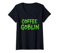 Femme Coffee Goblin The Best Morning Wake Up Espresso Coffee Drink T-Shirt avec Col en V