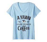 Femme Coffee Lover's Energy Boost Un cri pour Le café T-Shirt avec Col en V