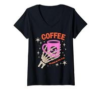 Femme Coffee You Make Me Feel Alive Halloween T-Shirt avec Col en V