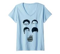 Femme Coiffure de groupe avec logo Big Bang Theory T-Shirt avec Col en V