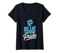 Femme Col Bleu Pride Shirt Hard Work Construction Labor Worker T-Shirt avec Col en V