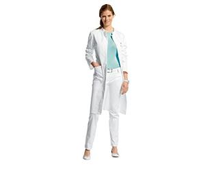 Femme col montant, maille Neolab 4 1194 laboratoire Manteau Taille 46 Blanc