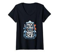 Femme Cold Plunge Arctic Adventure Ice Water Challenge Travel T-Shirt avec Col en V