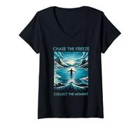 Femme Cold Plunge Arctic Adventure Ice Water Challenge Travel T-Shirt avec Col en V