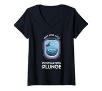 Femme Cold Plunge Arctic Adventure Ice Water Challenge Travel T-Shirt avec Col en V