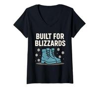 Femme Cold State Life Gift ICY Roads Salt Boots Snow Day Humour T-Shirt avec Col en V
