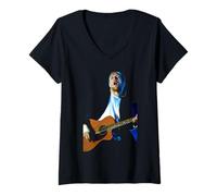 Femme Coldplay Chris Martin Une ruée de sang dans la tête 2003 T-Shirt avec Col en V
