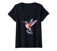 Femme Colibri coloré pour Les Amateurs d'oiseaux pour Hommes, Femmes, Enfants T-Shirt avec Col en V