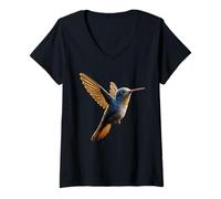 Femme Colibri Hummingbird Oiseau Doux Colibris T-Shirt avec Col en V