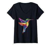 Femme Colibri Hummingbird Oiseau Doux Colibris T-Shirt avec Col en V