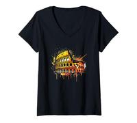 Femme Colisée dans Style Spray Paint: Street Art Romain T-Shirt avec Col en V
