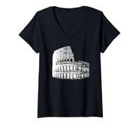 Femme Colisée Romain Colisée Amphithéâtre Flavien T-Shirt avec Col en V