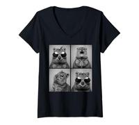 Femme Collage Photobooth drôle de Quokka T-Shirt avec Col en V