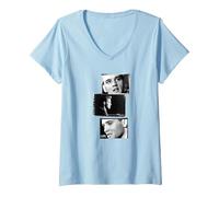 Femme Collection d'images Life Elvis Presley 07 T-Shirt avec Col en V, Bleu Céleste, XXL