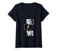 Femme Collection d'images Life Elvis Presley 07 T-Shirt avec Col en V, Noir, S