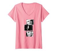Femme Collection d'images Life Elvis Presley 07 T-Shirt avec Col en V, Rose, XXL