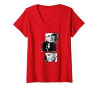Femme Collection d'images Life Elvis Presley 07 T-Shirt avec Col en V, Rouge, XXL