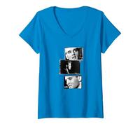 Femme Collection d'images Life Elvis Presley 07 T-Shirt avec Col en V, Saphir, M