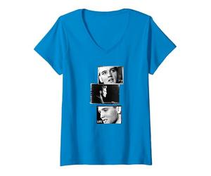 Femme Collection d'images Life Elvis Presley 07 T-Shirt avec Col en V, Saphir, M