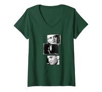 Femme Collection d'images Life Elvis Presley 07 T-Shirt avec Col en V, Vert Forêt, S