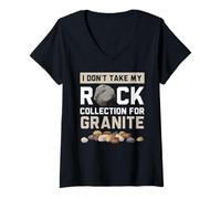 Femme Collection I Don't Take My Rock pour la collection de roches de granit T-Shirt avec Col en V